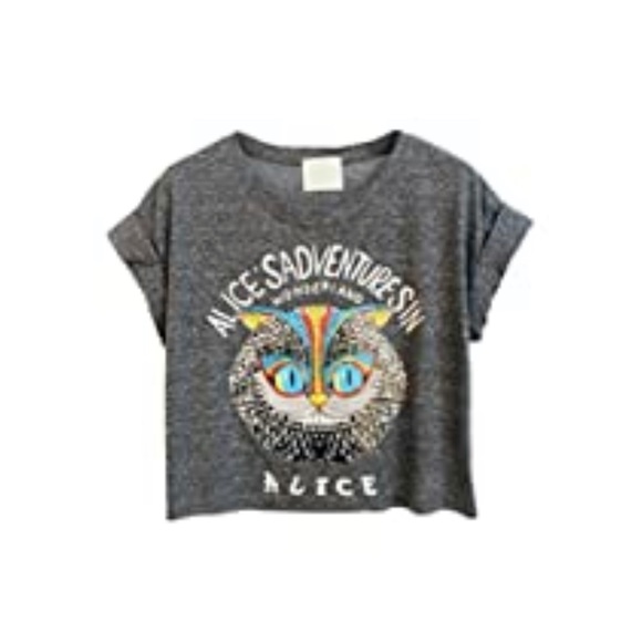 Choies Cheshire Cat Crop Top in Grey - Picture 7 of 10